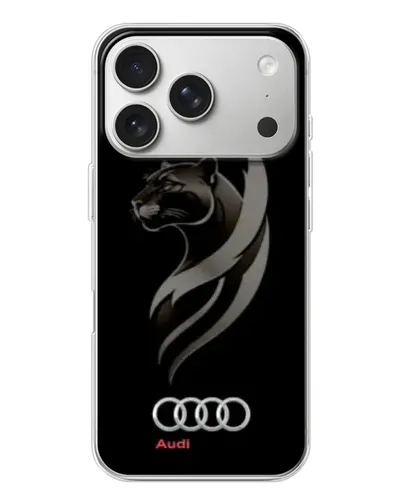 Чехол для iPhone 17 Pro с картинкой «Графика — пантера и Audi»