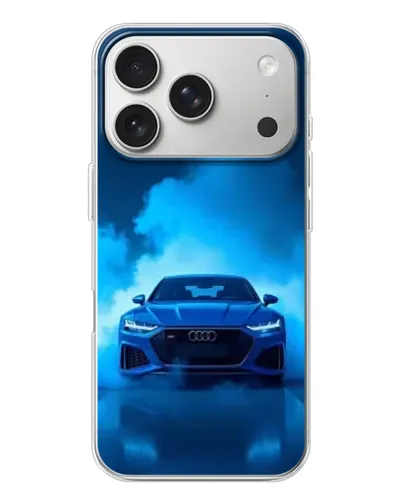 Чехол для iPhone 17 Pro с картинкой «Audi — голубая энергия»