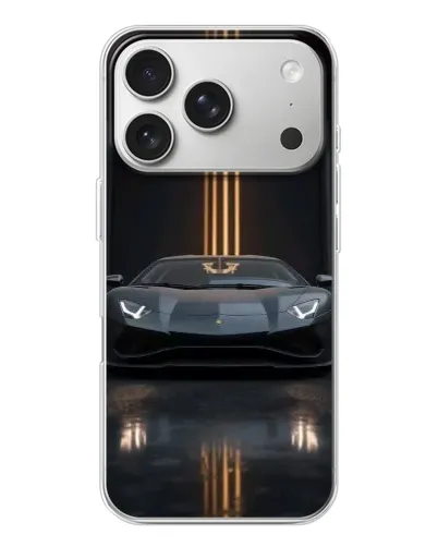 Чохол для iPhone 17 Pro з картинкою «Lamborghini золоті лінії»