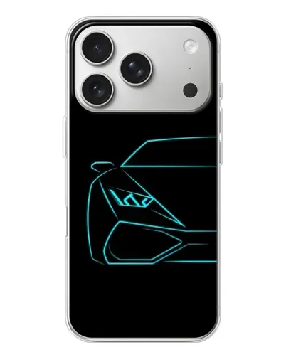 Чохол для iPhone 17 Pro з картинкою «Блакитний силует Lamborghini»