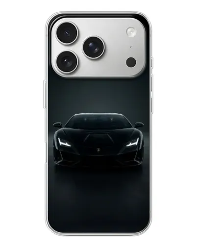 Чохол для iPhone 17 Pro з картинкою «Чорний Lamborghini Aventador»