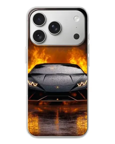 Чохол для iPhone 17 Pro з картинкою «Lamborghini у вогні»