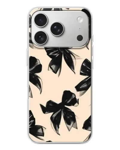 Чехол для iPhone 17 Pro с картинкой «Паттерн черные банты» Чехол для iPhone 17 Pro с картинкой «Паттерн черные банты»