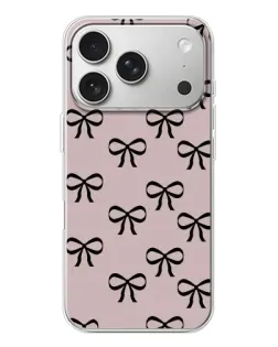 Чехол для iPhone 17 Pro с картинкой «Черные бантики»