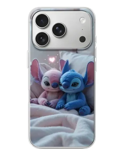 Чехол для iPhone 17 Pro с картинкой «Плюшевые Стич Ангел»
