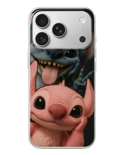 Чехол для iPhone 17 Pro с картинкой «Стич и Ангел»