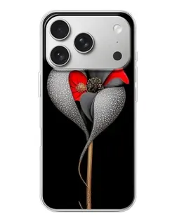 Чехол для iPhone 17 Pro с картинкой «Серебряный фантазийный цветок»