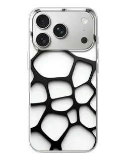 Чехол для iPhone 17 Pro с картинкой «Белая объемная сетка» Чехол для iPhone 17 Pro с картинкой «Белая объемная сетка»