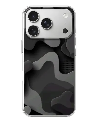Чехол для iPhone 17 Pro с картинкой «Темный абстрактный камуфляж»
