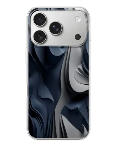 Чехол для iPhone 17 Pro с картинкой «Объемные синие складки»