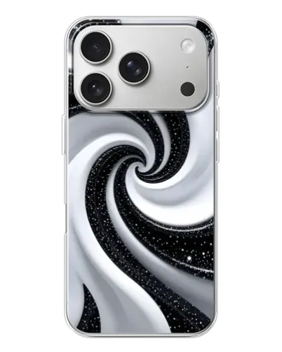 Чехол для iPhone 17 Pro с картинкой «Черно-белая спираль»
