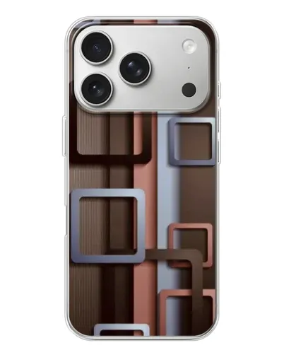Чехол для iPhone 17 Pro с картинкой «Коричневые объемные квадраты»