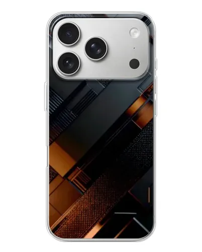 Чехол для iPhone 17 Pro с картинкой «Черные геометрические блоки»