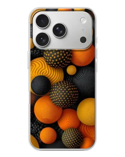 Чехол для iPhone 17 Pro с картинкой «Объемные оранжевые сферы»