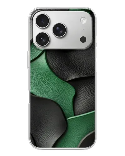 Чехол для iPhone 17 Pro с картинкой «Зеленые кожаные волны»