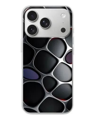 Чехол для iPhone 17 Pro с картинкой «Объемная темная решетка»