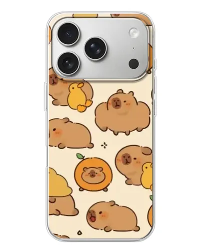 Чехол для iPhone 17 Pro с картинкой «Капибары с апельсинами»