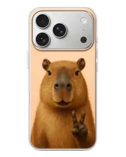 Чехол для iPhone 17 Pro с картинкой «Капибара виктория»