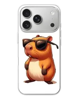 Чехол для iPhone 17 Pro с картинкой «Капибара в очках»