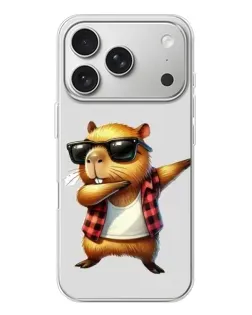 Чехол для iPhone 17 Pro с картинкой «Капибара рэпер даб»