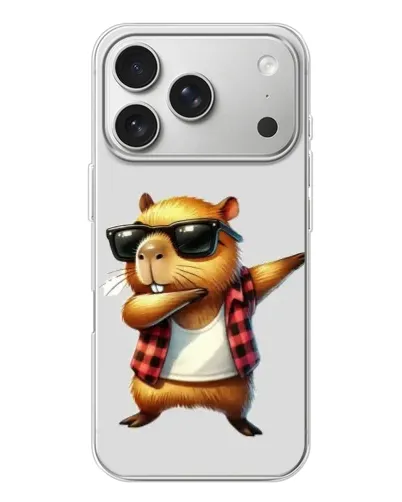 Чехол для iPhone 17 Pro с картинкой «Капибара рэпер даб»