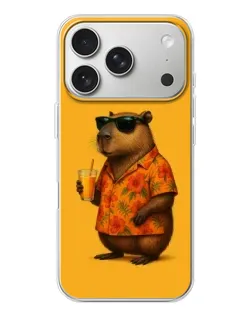 Чехол для iPhone 17 Pro с картинкой «Капибара на отдыхе»