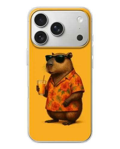 Чехол для iPhone 17 Pro с картинкой «Капибара на отдыхе»
