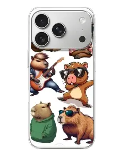 Чехол для iPhone 17 Pro с картинкой «Крутые капибары музыканты»