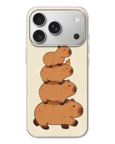 Чехол для iPhone 17 Pro с картинкой «Башня из капибар»