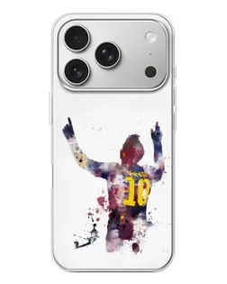 Чехол для iPhone 17 Pro с картинкой «Акварельный Месси Барселона»