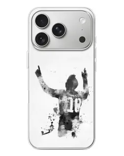 Чехол для iPhone 17 Pro с картинкой «Черно-белый силуэт Месси» Чехол для iPhone 17 Pro с картинкой «Черно-белый силуэт Месси»