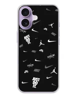 Чехол для iPhone 17 с картинкой «Nike Black Pattern»