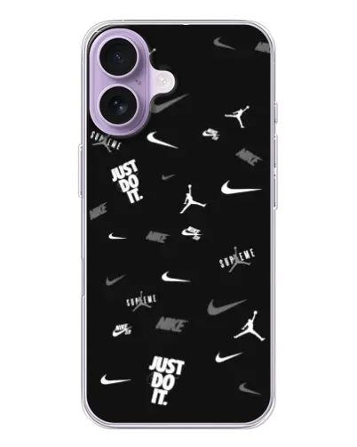 Чехол для iPhone 17 с картинкой «Nike Black Pattern» Чехол для iPhone 17 с картинкой «Nike Black Pattern»