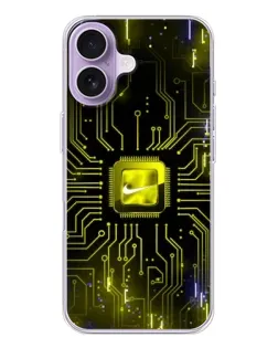 Чехол для iPhone 17 с картинкой «Nike — золотая искра»