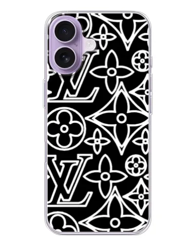 Чехол для iPhone 17 с картинкой «Черно-белый узор LV» Чехол для iPhone 17 с картинкой «Черно-белый узор LV»