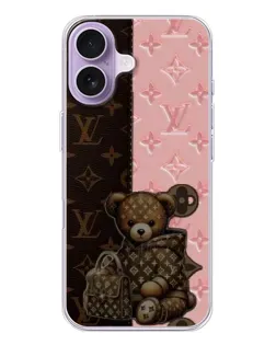 Чехол для iPhone 17 с картинкой «Мишка в стиле LV»