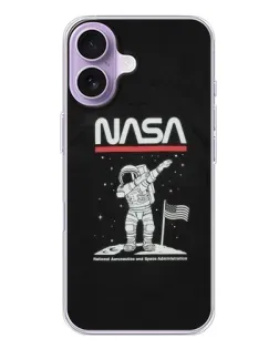 Чехол для iPhone 17 с картинкой «NASA — шагаем по Луне»