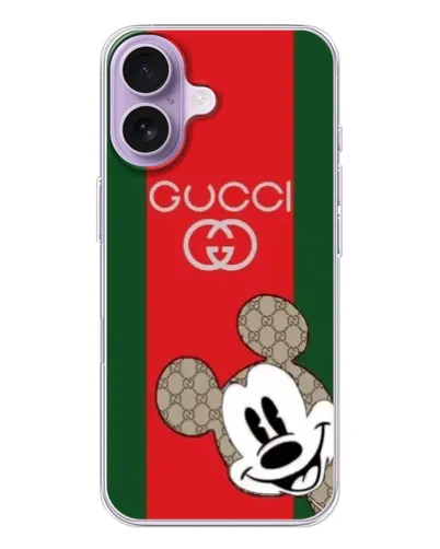 Чехол для iPhone 17 с картинкой «Gucci — полосы и Микки» Чехол для iPhone 17 с картинкой «Gucci — полосы и Микки»