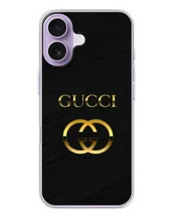 Чехол для iPhone 17 с картинкой «Золотой логотип Gucci»