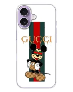 Чехол для iPhone 17 с картинкой «Микки Маус Gucci — полосы»