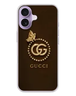 Чехол для iPhone 17 с картинкой «Gucci — золотая бабочка»