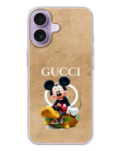 Чехол для iPhone 17 с картинкой «Микки Маус Gucci — крафт» Чехол для iPhone 17 с картинкой «Микки Маус Gucci — крафт»