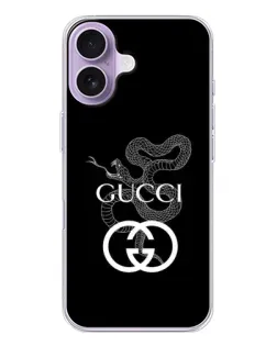 Чехол для iPhone 17 с картинкой «Gucci — серебряная змея»