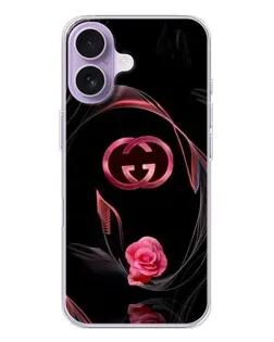 Чехол для iPhone 17 с картинкой «Gucci — неоновая роза»
