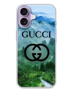Чехол для iPhone 17 с картинкой «Gucci — горный пейзаж»