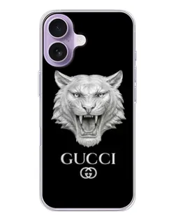 Чехол для iPhone 17 с картинкой «Gucci — серебряный лев»