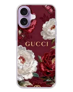 Чехол для iPhone 17 с картинкой «Gucci — бордовые розы»