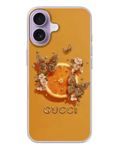 Чехол для iPhone 17 с картинкой «Gucci — золотые бабочки» Чехол для iPhone 17 с картинкой «Gucci — золотые бабочки»