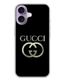 Чехол для iPhone 17 с картинкой «Gucci — золото на черном»