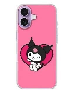 Чехол для iPhone 17 с картинкой «Kuromi — любовь в сердце»